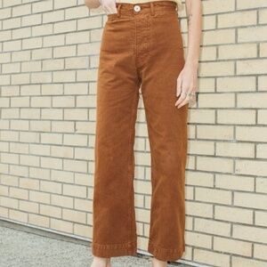 Jesse Kamm The Sailor 100% Organic Cotton Canvas Pants Clay Tapered Leg Sz 10